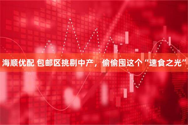 海顺优配 包邮区挑剔中产，偷偷囤这个“速食之光”